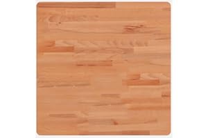 vidaXL Tablero de Mesa Cuadrado de Madera Maciza de Haya 60x60x1,5 cm