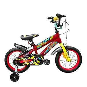Firefox Bikes Light Weight Steel Anti-Skid Pedal BMX Handlebar Non Toxic Paint Power Brake Seat Height Adjustment Commuting Bike for 3-5 Years Kid, 14T, 8.5 Inch Frame, 14 Inch Tyre (Red and Yellow)