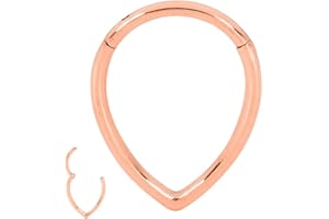 365 Sleepers Pendientes Aro en Acero Quirúrgico 316L, Calibre 16, 1 Ud – Pendientes Mujer y Hombre Aro Segmentado Estilo Lágrima - Piercing Nariz, Piercing Ombligo, Piercing Oreja, Piercing Tragus