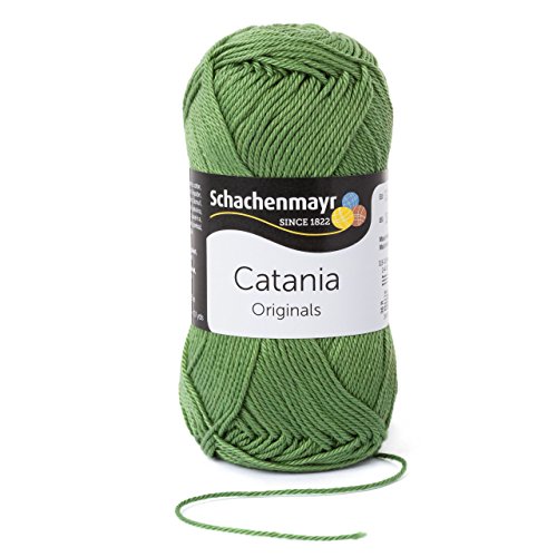 Catania Sommerwolle Schachenmayr leichte Baumwolle - Schachenmayr Wolle aus hochwertiger Baumwolle für farbenfrohe Designs! Catania Original in khaki Fb 212 (olivgrün, olive, dunkelgrün), 100% Baumwolle, kühlende Trageeigenschaft, Wolle Catania Schachenmayr, Baumwollgarn
