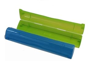 Gluecksshop Dévidoir de film, distributeur de film, coupe-film, déchireur pour rouleaux d'aluminium et film alimentaire avec bord déchiré (bleu)