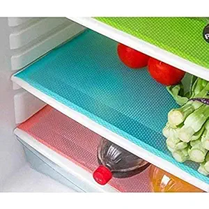 Yellow Weaves PVC 6 Pieces Refrigerator Mats (Mulitcolor,12 X 17 Inches)