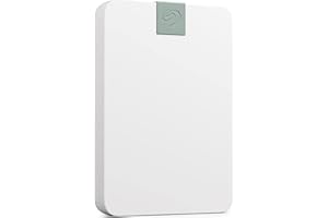 Seagate Ultra Touch HDD, 2 To, Disque dur externe, blanc, matériaux recyclés, USB-C compatible PC, Mac et Chromebooks, Dropbox et Mylio inclus, 2 ans Rescue Services (STMA2000400)