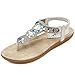 Produktbild SIKETU Damen Sandale Klippzehe Flip-Flops Summerschuh im Modern Design (Asien 37 – EU 36, Silber)