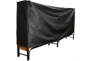 Jotekonoby 8FT Firewood Rack Cover Waterproof Outdoor Wood Storage Protector Heavy Duty Oxford Cloth Log Holder Shield With Dual Air Vents Reinforced Handles