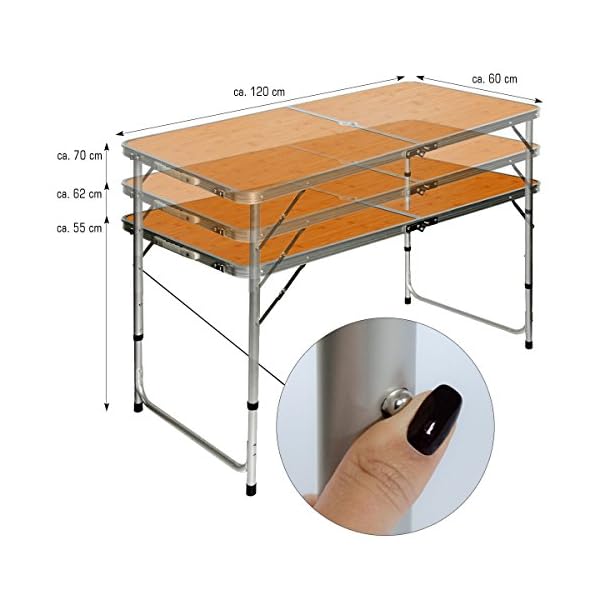Tavolo Da Picnic Richiudibile A Valigetta Con 4 Seggiolini Incorporati