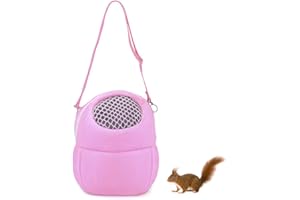 WISHLOTUS Pet Carrier Bag, Portable Outgoing Travel Handbags With Nylon Straps Small Pet Pouch for Hamster Rat Hedgehog Rabbit (M, Pink)