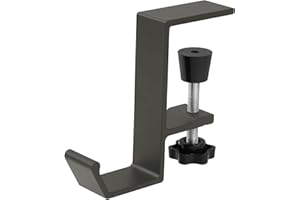 Jeffdad Support pour casque - Avec double crochet - Support pour casque - Support de bureau - Support pour casque de jeu - Crochet monocouche - Gris