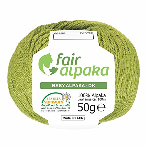 300g (6x50g) fairalpaka DK Baby Alpaka Wolle Strickwolle | 100% Alpakawolle (CF282 Maigrün)