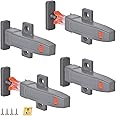 KASTWAVE Self-Closing Push to Open Cabinet Hardware, 4 Pack Push to Open Door Latch Heavy Duty Push Latches for Hidden Door, Push Release Drawer Pull Touch Lock Tip On RV Closet Close Strong Pop Out