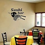 Haz de tu muro una vida JXAA Restaurante Etiqueta de La Pared Comida Sushi Sushi Etiqueta de La Pared Palillos Arroz Pared de la Pared Poster Sushi Bar Decoración Arte de La Pared de Vinilo AY1706