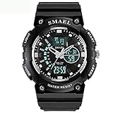 Luckhome Herren Collection Armbanduhr Uhren Mode Analoger Quarz Männer Armbanduhren Watch Digital LED Elektronische Alarm Sportuhren Bluetooth-Sportuhr（Grau）