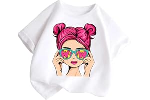 KODMNSW T-Shirt Mädchen T Shirt Tshirt Sommer Tops Kurzarm Bluse Niedliches Oberteile Casual Sportshirt Kurzärmelige Coole Klamotten für Teenager 2-14 Jahre Alt