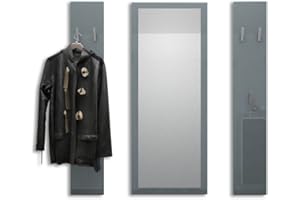 Vladon Garderobenset Garderobe Spot, Made in Germany, in Grau Hochglanz