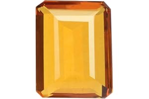 REAL-GEMS Fabelhafter gelber Citrin 119,50 Ct Brasilianischer Citrin facettierter Smaragd geschliffener gelber Citrin-Edelstein