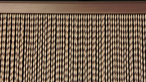 PVC-Türvorhänge Modell Capri – Aluminiumträger – Made in Italy – Eichmaß (90×200/100X220/120X230/130X240/150X250) – Fliegenvorhang (100X220, Elfenbein und braun) - 2