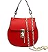 Produktbild Tongshi süße große PU Leder Tote Schultertasche Handtasche Damen Messenger Kette plaid (rot)
