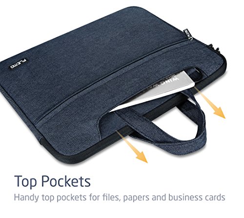 Plemo 13 – 13,5 Zoll Laptop Tasche mit Schultergurt, Hülle Tasche Aktentasche für Laptops / MacBook / Notebook, Dunkelblau - 4