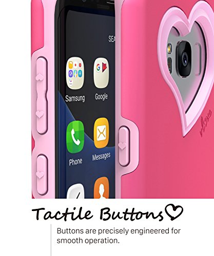 Vena Funda Galaxy S8 Plus  Carcasa  vLove   En Forma de coraz  n   Protecci  n de Doble Capa  Cubierta de Parachoques h  brida para Samsung Galaxy S8   Rosas Fuertes Rosa 