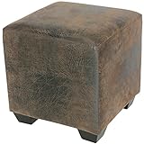 hocker braun leder Farbe braun (Wildlederoptik/Antiklederlook)