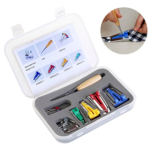 NUOLUX Schrägbandformer SetBinding Fuß Ahle Pin Set Quilt Nähen 16PCS