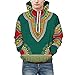Produktbild Yazidan Liebhaber Herbst Winter Afrikanisch 3D-Druck Lange äRmel Hoodies Sweatshirt Oben MäNner BeiläUfig Fahren Taschen Mantel Oberteile Lose Modus Weihnachten Paare Bluse Hemden(Grün,5XL)