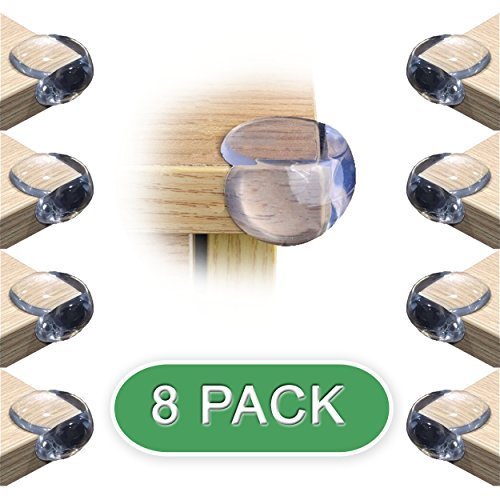 Child Safety Corner Guards By Lebogner - Semi-Soft And Flexible Design Toddler Edge Protectors For Tables And More, Baby Security Cushion Guards, 8 Pack With Reusable 8 Extra 3M Adhesive Included