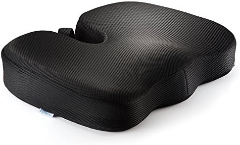 EPMIC Back Cushion for Back Pain,Memory Foam with Breathable Mesh Fabric Cover Seat Cushion Intey ,Comfortable and Non-Slip Rubber Bottom Seating Cushion, Reduce Tailbone Pain and Sciatica,Improve Posture,Black Color