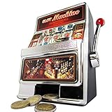 MonsterCadeaux - Machine Slot - Tirelire - Machine à sous - Bandit Manchot - Automate de Jeu avec Sons et lumières - Idée Cadeau d'anniversaire ou de Noël - Hauteur : env. 19 cm