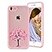 Produktbild Für Apple iphone 7 4.7", Yokata PC Hart Case mit Weich Pink Silikon Bumper Hülle Rosa Baum Motif Schale Transparent Durchsichtig Dünn Case Schutzhülle Protective Cover