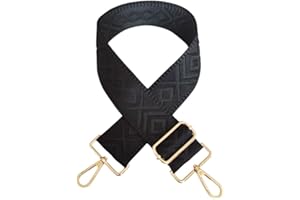 PTNKUIIY Taschengurt 72-130CM Verstellbarer Schultergurt für Taschen 5cm Breit Schulterriemen für Taschen Einfarbig Boho-Stil Ersatz Tragegurt für Tasche Handtaschen DIY Zubehör -Schwarz