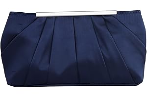 Lollanda Women Clutch Handbag, Elegant Pleated Satin Clutches Handbag for Roses Evening Prom Party Wedding