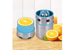 ‎DURANDAL Durandal Zitronenpresse Edelstahl - Entsafter mit Becher - Zitruspresse Manuell - Thermoskanne - Saftpresse Manuell - Orangensaftpresse - Limettenpresse - Obstpresse - Zitronenpresse Handpresse