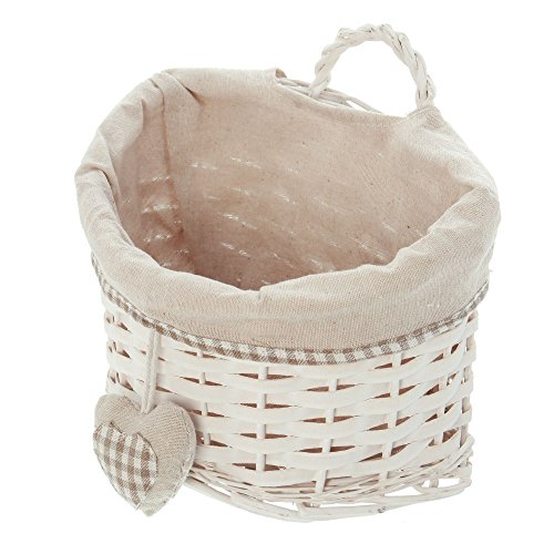 Wandkorb „Karoherz“ in beige - 2