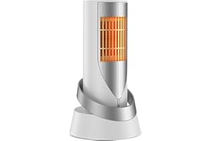 Anluomafuy Calefactor Bajo Consumo, 800W Calentador Electrico Bajo Consumo, Ventilador Calefactor Cerámico, Ahorro de Energía, Protección Contra Sobrecalentamiento y Vuelco, para Baño/Cuarto