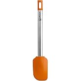 BRA Efficient | Cooking Tongue Pastry, 27.5 cm | Stainless Steel, Nylon and Silicone, Orange, 27.5 cm