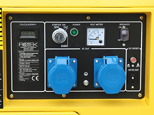 Rotek Diesel Stromerzeuger mit Notstart-Automatik GD4SS-1A-6000-EBZ-ATS (6,0 kVA / 5,0kW 230V 50Hz 1-phasig) - 2