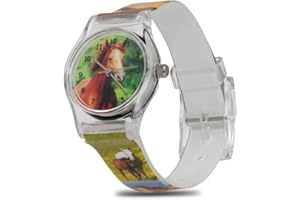 Pacific Time Kinder Armbanduhr Mädchen Jungen Kinderuhr Fotouhr Pferde Uhr analog Quarz
