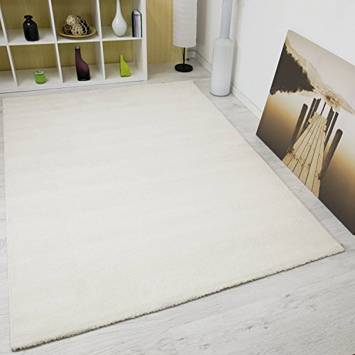 Einfarbiger Teppich Frisee in Beige Elfenbein NEU - VIMODA; Maße: 200x290 cm