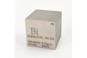 CHINAIUM Würfel, Bismut, Metall, 25,4 mm, 160 g, 99,99 % graviert, Periodensystem der Elemente