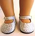 Produktbild Silver Glitter Shoes for American Girl Doll,18 Inch Dolls and Frozen Elsa from THE WISHLIST STORE