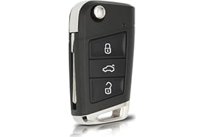 TEKLIGHT Cover Compatibile con Volkswagen Golf 7 Variant Polo Tiguan Seat Leon Cupra Ibiza Ateca Arona Skoda Octavia RS Superb Kodiaq GTI MK7 Skoda Octavia Guscio Chiave 3 Tasti Telecomando HU162
