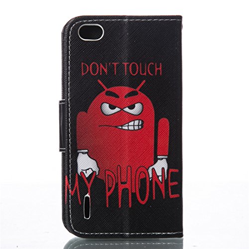 Jepson Huawei Honor 6 (5,0 Zoll) Premium Lederhülle Flip Case – Bookstyle Folio Cover Kartenfächer Magnetverschluss und Standfunktion PU Leder Etui für Handytasche Schutzhülle Bunt Muster. - 4