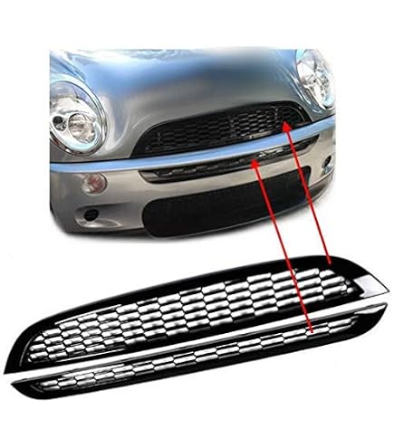 2 Stücke Vordere Gitter 51137026202, Wabengitter Grillschutzabdeckung, Front Upper & Lower Honeycomb Mesh Frontgrill, Vorderer Stoßstangengrill Für Mini Cooper R50 R52 R53 2001-2006, Glänzend Schwarz
