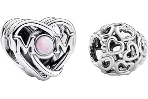 Feitery Charms et Perles pour Femme Pendenti Compatible avec les Bracelets et Colliers Pandora,Cadeau de la Fête des Mères