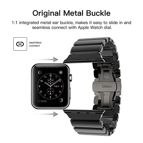 Oittm Metal Banda  Negro Brillante 