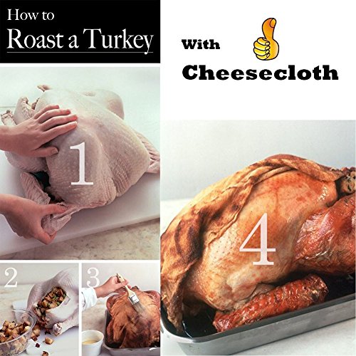 zesgood 100% natürliche Baumwolle ungebleichtem Musselin Besteckmotiv, 3 Pack, 20 Fläche/3 Meter - 3