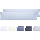 Todocama Set of 2 Pillowcases, Extra Soft Microfibre, Hypoallergenic, Set of 2 - 135 x 40 cm Light Blue