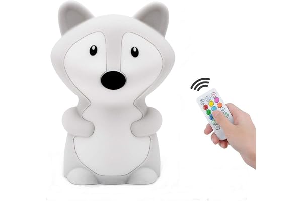 Tianhaixing Veilleuse Enfant Chambre Lampe Veilleuse Bebe Veilleuse Renard Multicolore Rechargeable LED Veilleuse 9 Couleurs Veilleuse Bébé (Télécommande + Tactile Dimm)