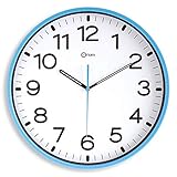 Reloj analógico, cuadrante blanco con impresión de los minutos. Aguja segundos del color del marco. Marco en ABS alto impacto. Vidrio de protección (mineral)